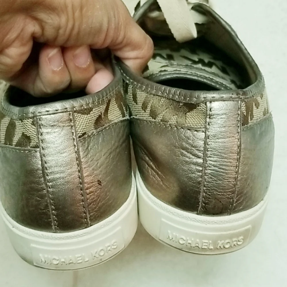 MICHAEL KORS city block sneakers gold toe cap